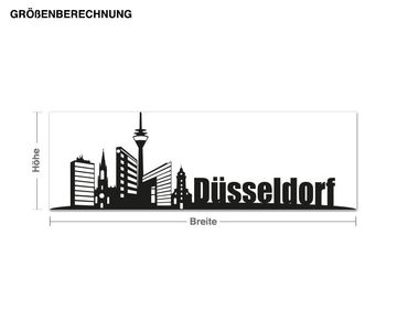 Muurstickers Skyline Dusseldorf and lettering