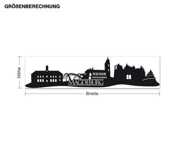 Muurstickers Skyline Magdeburg and lettering