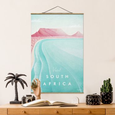 Stoffen schilderij met posterlijst Travel Poster - South Africa