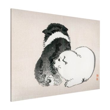 Magneetborden Asian Vintage Drawing Black And White Pooch