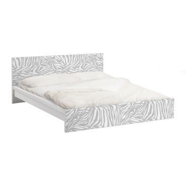 Meubelfolie IKEA Malm Bed Zebra Design Light Grey Stripe Pattern