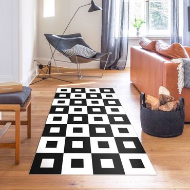 Vinyl tapijt Geometrical Pattern Of Black And White Squares,