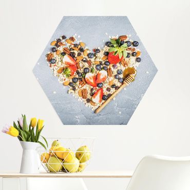 Hexagons Aluminium Dibond schilderijen Heart Of Cereals