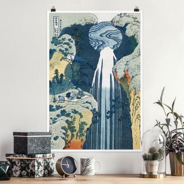 Posters Katsushika Hokusai - The Waterfall of Amida behind the Kiso Road
