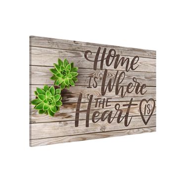 Magneetborden Home is where the Heart is on Wooden Board