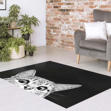 Vinyl tapijt Illustration Cat Black And White Drawing