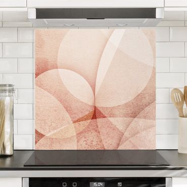 Spatscherm keuken Abstract Graphics In Peach-Colour
