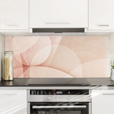 Spatscherm keuken Abstract Graphics In Peach-Colour