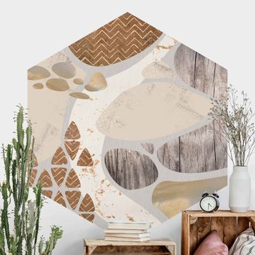 Hexagon Behang Abstract Quarry Pastel Pattern