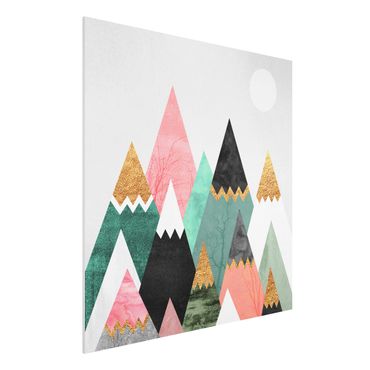 Forex schilderijen Triangular Mountains With Gold Tips