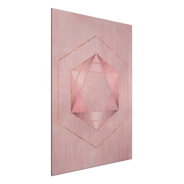 Aluminium Dibond schilderijen Geometry In Pink And Gold I