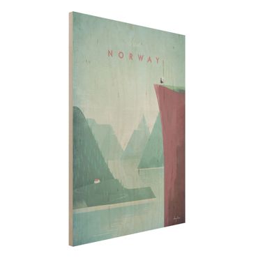Houten schilderijen Travel Poster - Norway