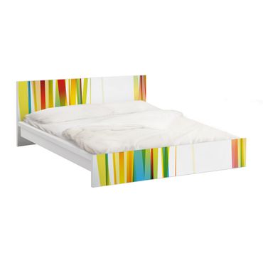 Meubelfolie IKEA Malm Bed Rainbow Stripes