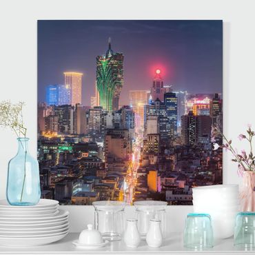 Canvas schilderijen Illuminated Night In Macao