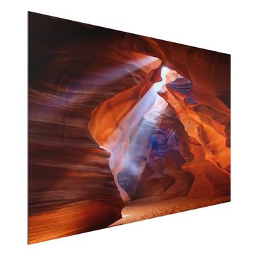 Aluminium Dibond schilderijen Play Of Light In Antelope Canyon