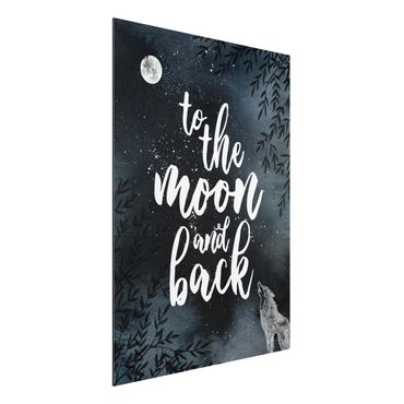 Aluminium Dibond schilderijen Love You To The Moon And Back