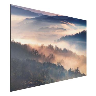 Aluminium Dibond schilderijen Fog At Sunset