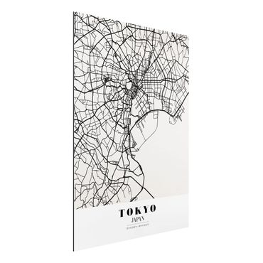 Aluminium Dibond schilderijen Tokyo City Map - Classic