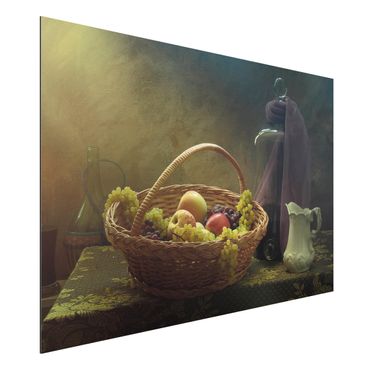 Aluminium Dibond schilderijen Still Life With Fruit Basket