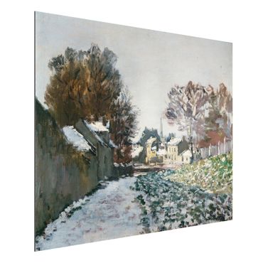 Aluminium Dibond schilderijen Claude Monet - Snow At Argenteuil