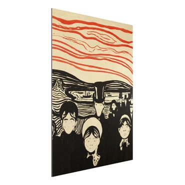 Aluminium Dibond schilderijen Edvard Munch - Anxiety
