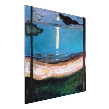 Aluminium Dibond schilderijen Edvard Munch - Moon Night