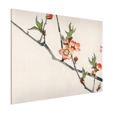 Magneetborden Asian Vintage Drawing Cherry Blossom Branch
