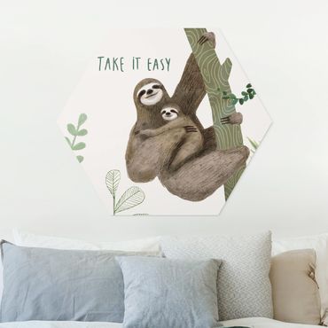 Hexagons Forex schilderijen Sloth Sayings - Easy