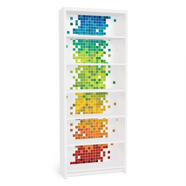 Meubelfolie IKEA Billy Boekenkast Pixel Rainbow