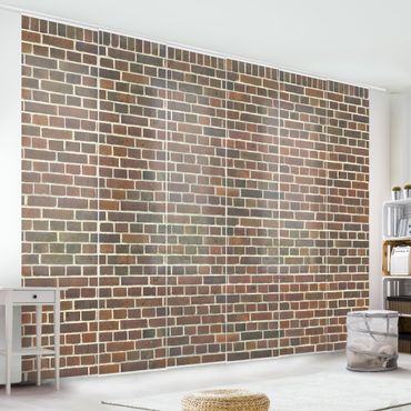 Schuifgordijnen Brick Wallpaper London Maroon