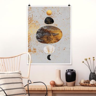 Posters Sun And Moon In Golden Glory