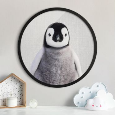 Rond schilderijen Baby Penguin Pepe