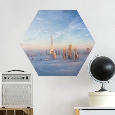 Hexagons Aluminium Dibond schilderijen Dubai Above The Clouds