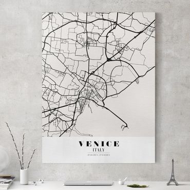 Canvas schilderijen Venice City Map - Classic