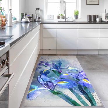 Vinyl tapijt Watercolour FLowers Iris