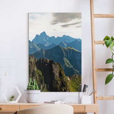 Canvas schilderijen Mountains On The Lofoten