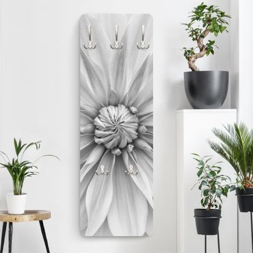 Wandkapstokken houten paneel Botanical Blossom In White