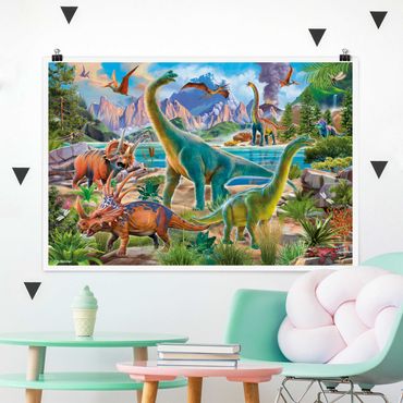 Posters Brachiosaurus And Tricaterops