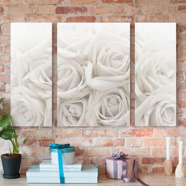 Canvas schilderijen - 3-delig White Roses
