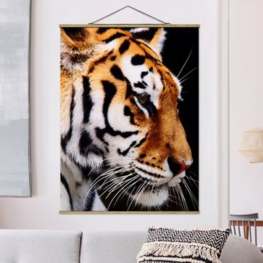 Stoffen schilderij met posterlijst Tiger Beauty