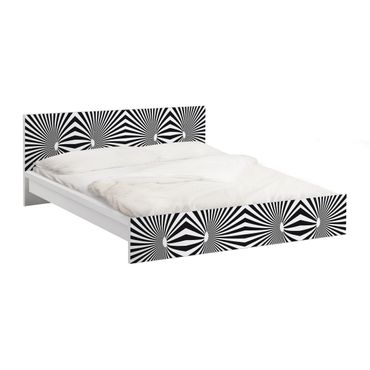 Meubelfolie IKEA Malm Bed Psychedelic Black And White pattern