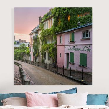 Canvas schilderijen Rose Coloured Twilight In Paris