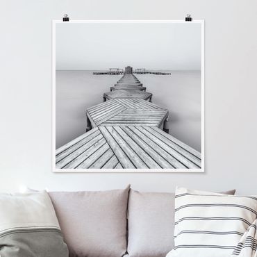Posters Wooden Pier In Black And White