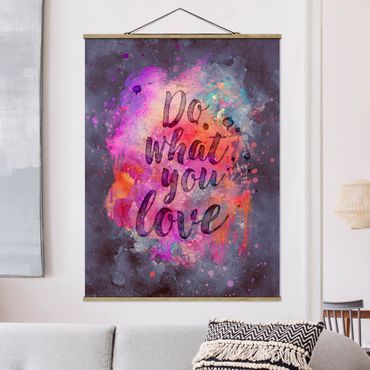 Stoffen schilderij met posterlijst Colourful Explosion Do What You Love