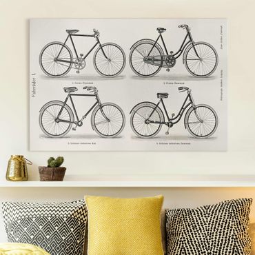Canvas schilderijen Vintage Poster Bicycles