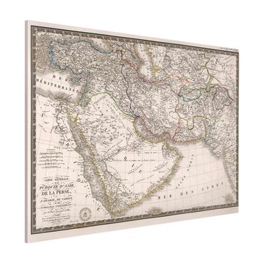 Magneetborden Vintage Map In The Middle East
