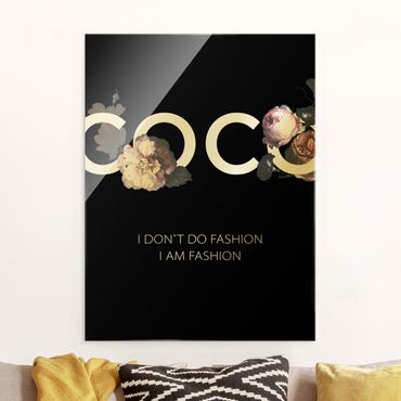 Glasschilderijen COCO - I dont´t do fashion Roses Black
