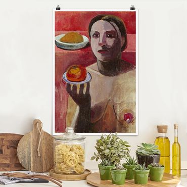 Posters Paula Modersohn-Becker - Semi-nude Italian Woman with Plate