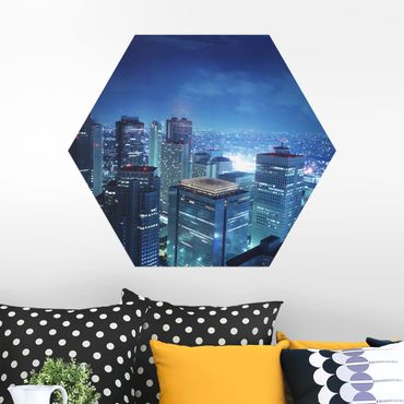 Hexagons Aluminium Dibond schilderijen The Atmosphere In Tokyo
