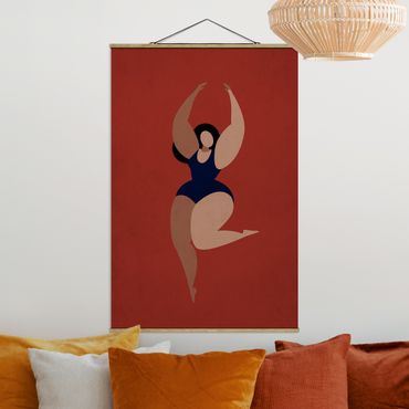 Stoffen schilderij met posterlijst Miss Dance Blue